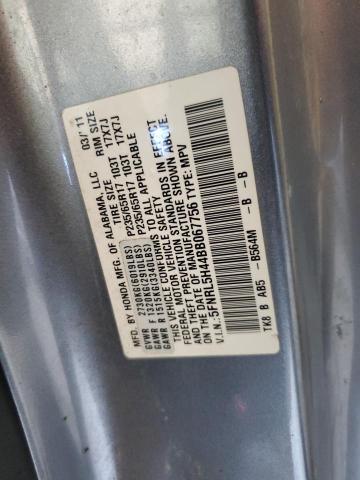 5FNRL5H44BB067756 - 2011 HONDA ODYSSEY EX BLUE photo 14
