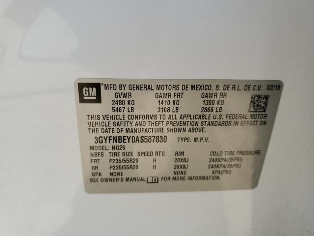 3GYFNBEY0AS587830 - 2010 CADILLAC SRX PERFORMANCE COLLECTION Ақ фото 13