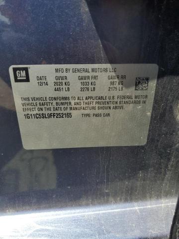 1G11C5SL9FF252165 - 2015 CHEVROLET MALIBU 1LT BLUE photo 13