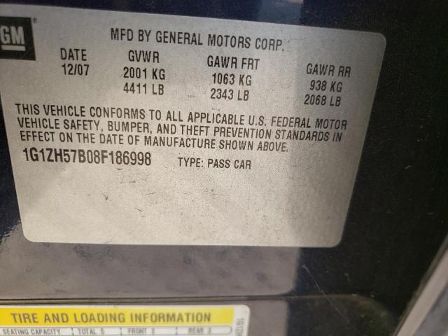 1G1ZH57B08F186998 - 2008 CHEVROLET MALIBU 1LT 蓝色 照片 12