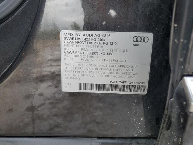 WA1L2AFP4GA114289 - 2016 AUDI Q5 PREMIUM PLUS GRAY photo 13