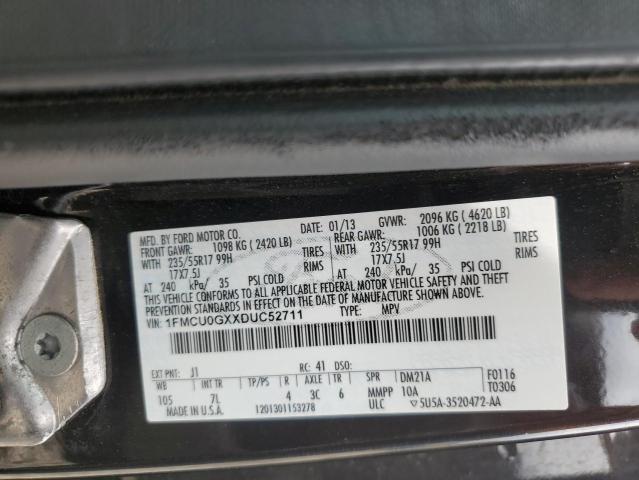 1FMCU0GXXDUC52711 - 2013 FORD ESCAPE SE BLACK photo 12