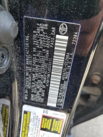 4T1B11HK1JU520411 - 2018 TOYOTA CAMRY L 黑色 照片 12