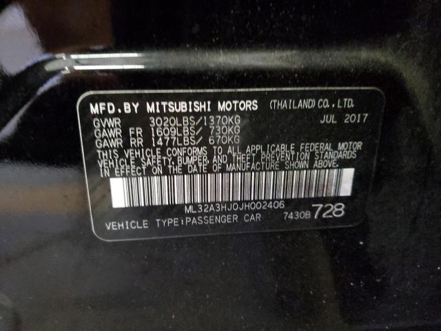 ML32A3HJ0JH002406 - 2018 MITSUBISHI MIRAGE ES BLACK photo 12