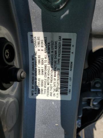 2HGFC2F7XJH584472 - 2018 HONDA CIVIC EX GRAY photo 12