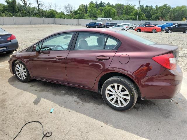 19XFB2F8XCE043155 - 2012 HONDA CIVIC EX BURGUNDY photo 2