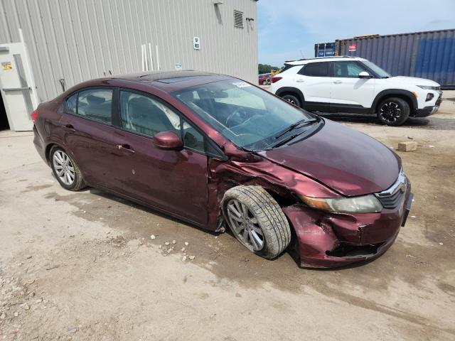 19XFB2F8XCE043155 - 2012 HONDA CIVIC EX BURGUNDY photo 4