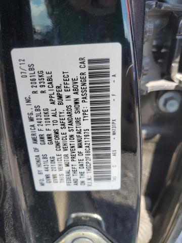 1HGCP2F88CA217975 - 2012 HONDA ACCORD EXL BLACK photo 12