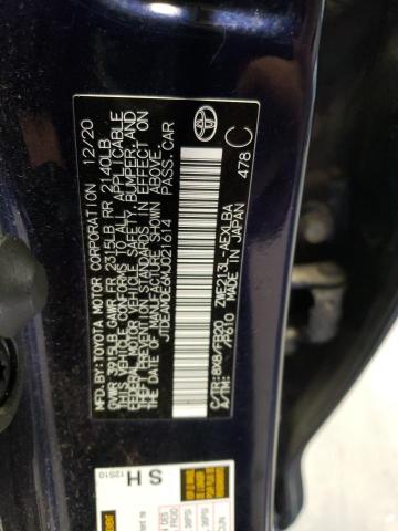 JTDEAMDE6MJ021614 - 2021 TOYOTA COROLLA LE BLUE photo 12