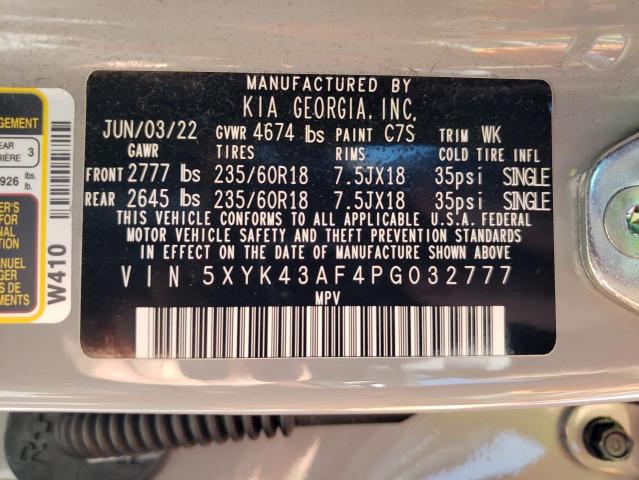 5XYK43AF4PG032777 - 2023 KIA SPORTAGE SX GRAY photo 12