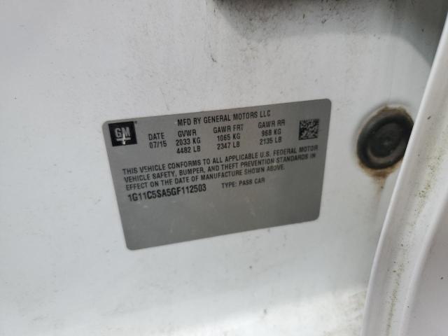 1G11C5SA5GF112503 - 2016 CHEVROLET MALIBU LIM LT 白色 照片 12