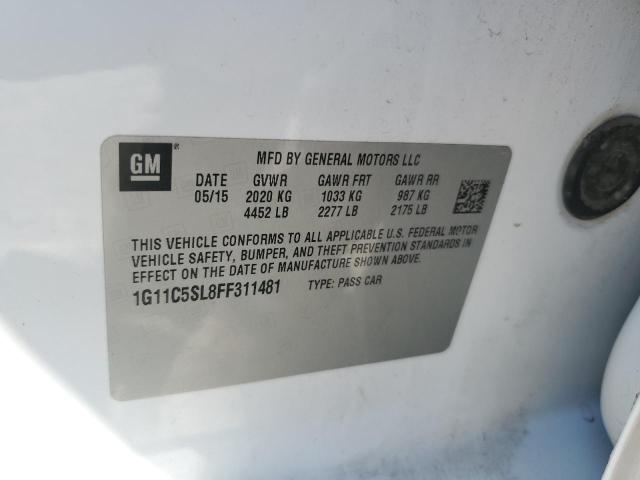 1G11C5SL8FF311481 - 2015 CHEVROLET MALIBU 1LT WHITE photo 12