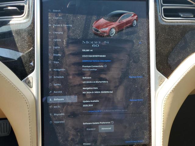 5YJSA1S11EFP46483 - 2014 TESLA MODEL S Qırmızı foto 9