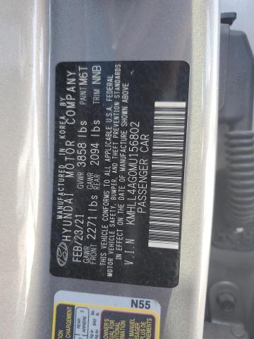 KMHLL4AG0MU156802 - 2021 HYUNDAI ELANTRA SE GRAY photo 12