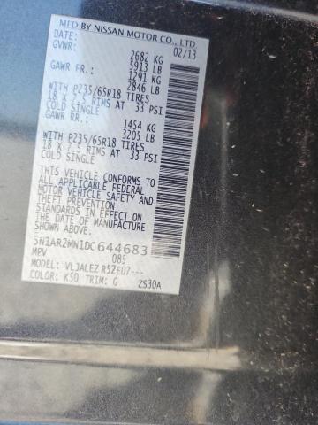 5N1AR2MN1DC644683 - 2013 NISSAN PATHFINDER S GRAY photo 13