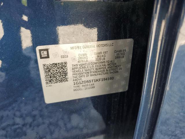 1G1ZD5ST1KF194160 - 2019 CHEVROLET MALIBU LT BLUE photo 13