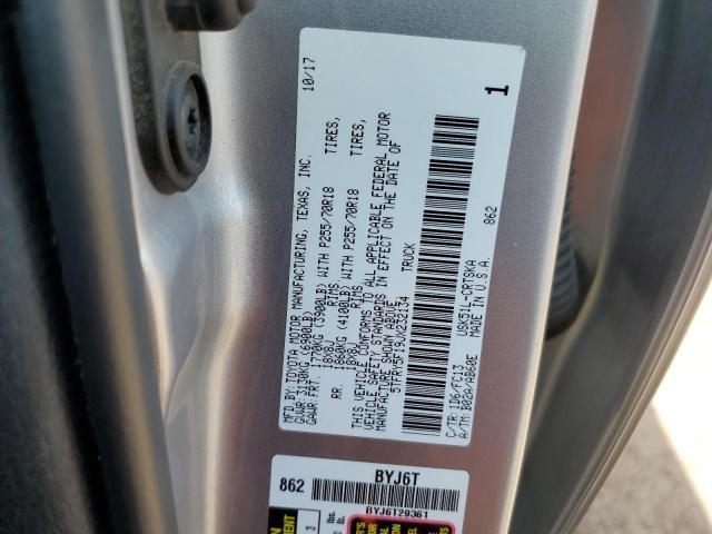 5TFRY5F19JX232134 - 2018 TOYOTA TUNDRA DOUBLE CAB SR/SR5 SILVER photo 12