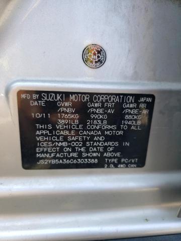 JS2YB5A36C6303388 - 2012 SUZUKI SX4 SILVER photo 12