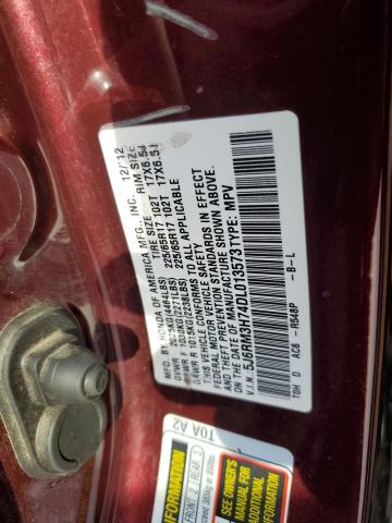 5J6RM3H74DL013573 - 2013 HONDA CR-V EXL BURGUNDY photo 14