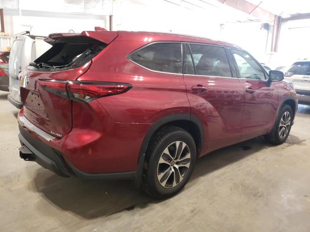 5TDGZRBH3LS047682 - 2020 TOYOTA HIGHLANDER XLE RED photo 3