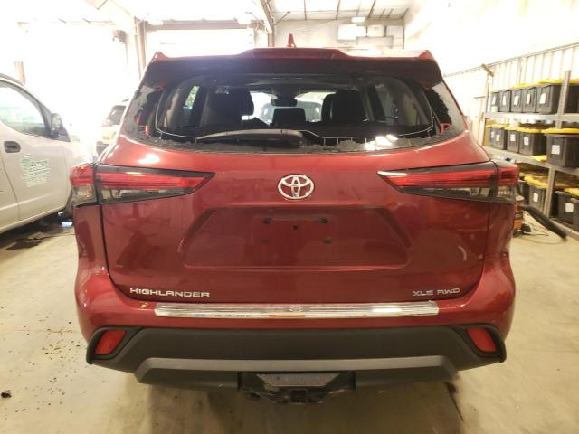 5TDGZRBH3LS047682 - 2020 TOYOTA HIGHLANDER XLE RED photo 6