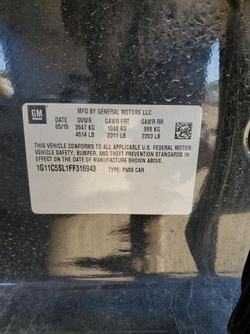 1G11C5SL1FF316943 - 2015 CHEVROLET MALIBU 1LT 黑色 照片 12