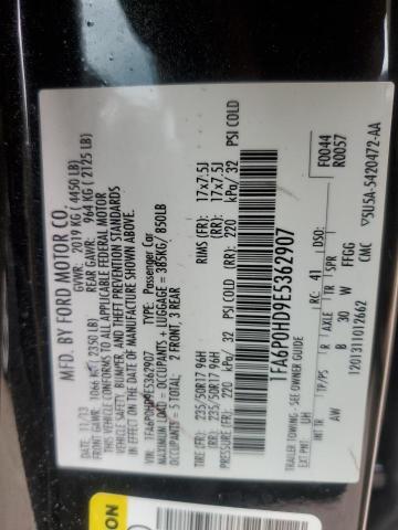 1FA6P0HD9E5362907 - 2014 FORD FUSION SE BLACK photo 12