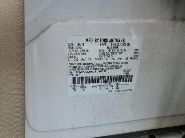 2LMPJ6LR6JBL40312 - 2018 LINCOLN MKX RESERVE Ақ фото 13