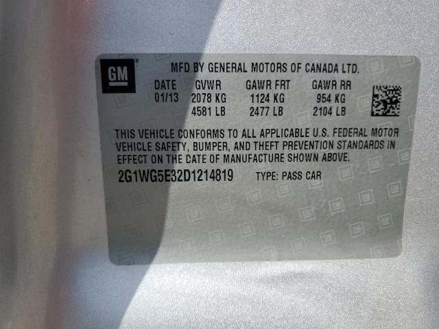 2G1WG5E32D1214819 - 2013 CHEVROLET IMPALA LT 银色 照片 12