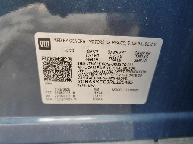 3GNAXKEG3RL125485 - 2024 CHEVROLET EQUINOX LT ლურჯი ფოტო 13