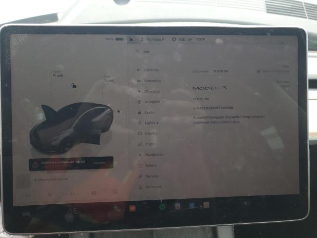 5YJ3E1EA0PF545696 - 2023 TESLA MODEL 3 رمادي صورة 9