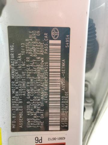 4T4BF1FK9ER354526 - 2014 TOYOTA CAMRY L 白色 照片 12