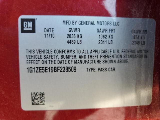 1G1ZE5E19BF238509 - 2011 CHEVROLET MALIBU LTZ წითელი ფოტო 13