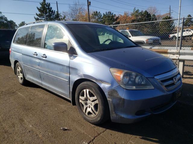 5FNRL38427B007342 - 2007 HONDA ODYSSEY EX BLUE photo 1