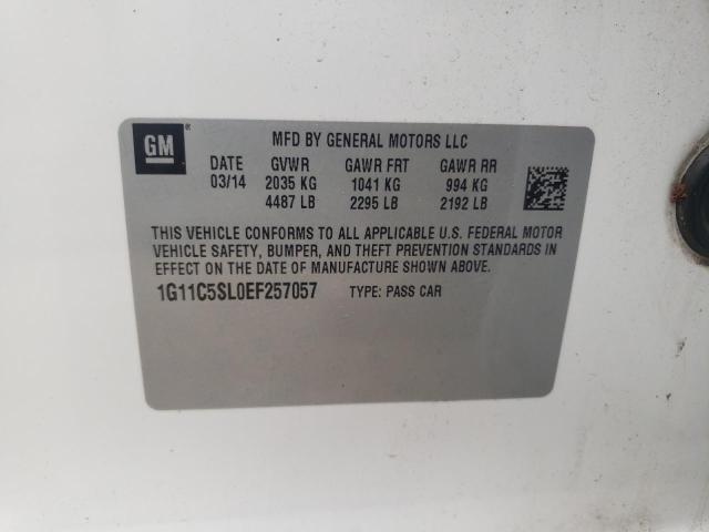 1G11C5SL0EF257057 - 2014 CHEVROLET MALIBU 1LT 白色 照片 12
