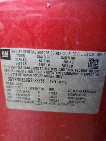 3GYFNDE38GS528856 - 2016 CADILLAC SRX PREMIUM COLLECTION წითელი ფოტო 13