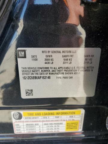 1G1ZC5EB6AF162146 - 2010 CHEVROLET MALIBU 1LT 黑色 照片 12