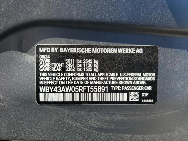 WBY43AW05RFT55891 - 2024 BMW I4 EDRIVE 35 SILVER photo 13