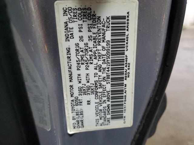 5TBBT4419YS099199 - 2000 TOYOTA TUNDRA ACCESS CAB ვერცხლისფერი ფოტო 11