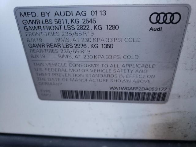 WA1WGAFP2DA053177 - 2013 AUDI Q5 PRESTIGE WHITE photo 12