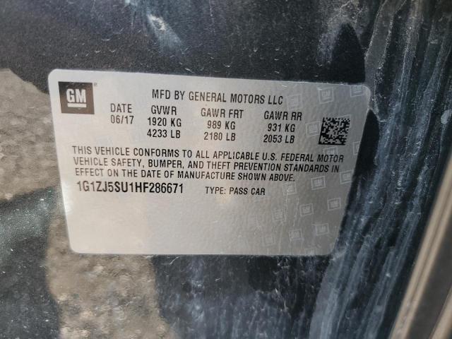 1G1ZJ5SU1HF286671 - 2017 CHEVROLET MALIBU HYBRID 黑色 照片 12