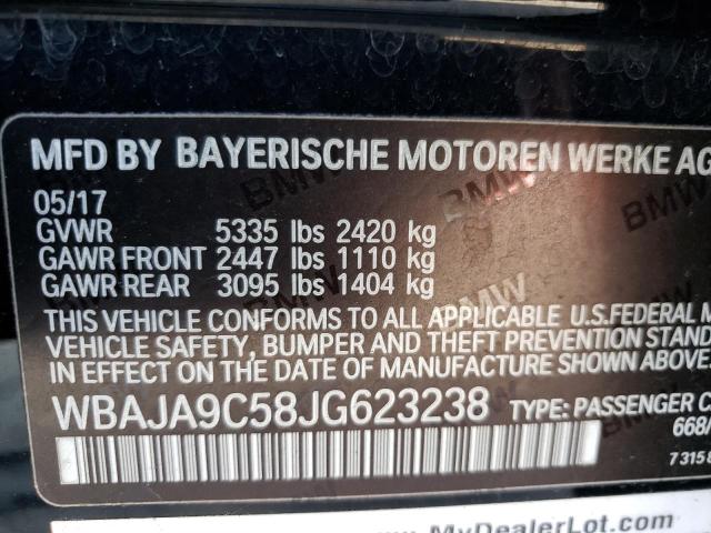 WBAJA9C58JG623238 - 2018 BMW 530E BLACK photo 12