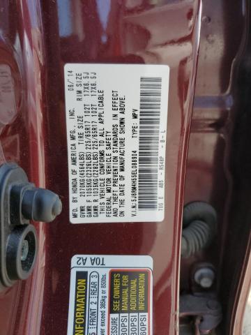 5J6RM4H55EL088904 - 2014 HONDA CR-V EX BURGUNDY photo 13