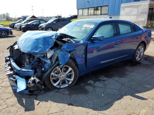 2C3CDXJG0MH644805 - 2021 DODGE CHARGER SXT BLUE photo 1