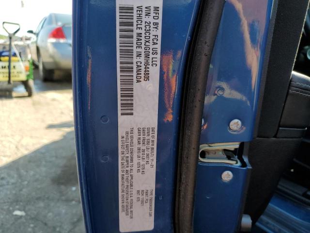 2C3CDXJG0MH644805 - 2021 DODGE CHARGER SXT BLUE photo 12