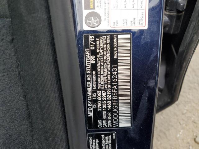 WDDUG8FB5FA162431 - 2015 MERCEDES-BENZ S 550 4MATIC BLUE photo 12