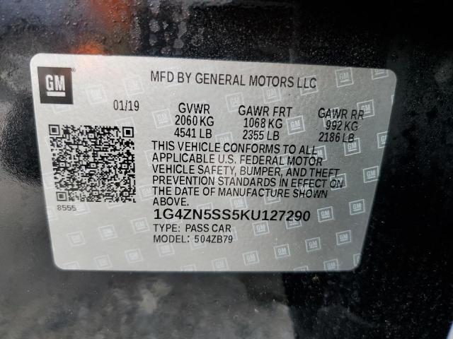 1G4ZN5SS5KU127290 - 2019 BUICK LACROSSE PREFERRED BLACK photo 12