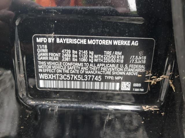 WBXHT3C57K5L37745 - 2019 BMW X1 XDRIVE28I შავი ფოტო 13