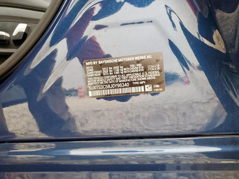 5UXTS3C58J0Y96340 - 2018 BMW X3 XDRIVEM40I BLUE photo 14