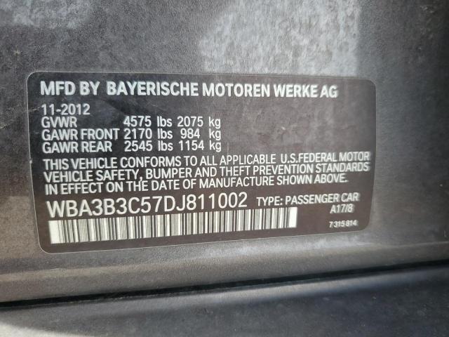 WBA3B3C57DJ811002 - 2013 BMW 328 XI GRAY photo 12